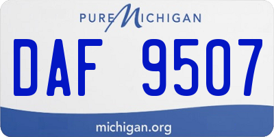 MI license plate DAF9507