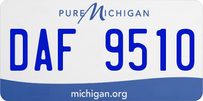 MI license plate DAF9510