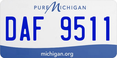 MI license plate DAF9511