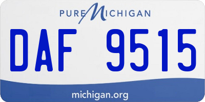 MI license plate DAF9515