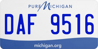 MI license plate DAF9516