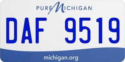 MI license plate DAF9519