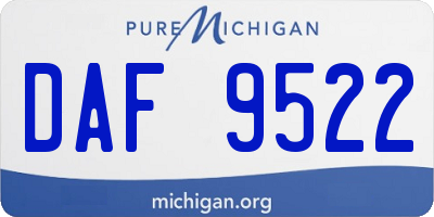 MI license plate DAF9522