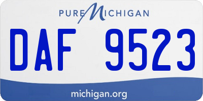 MI license plate DAF9523