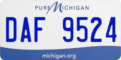 MI license plate DAF9524
