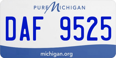 MI license plate DAF9525