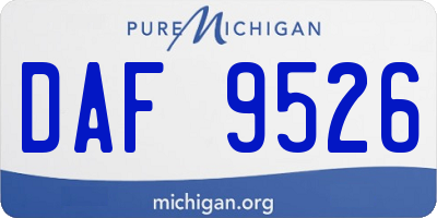 MI license plate DAF9526