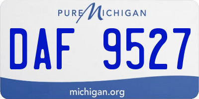 MI license plate DAF9527