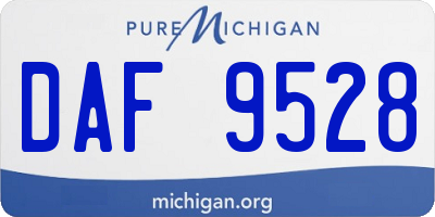 MI license plate DAF9528