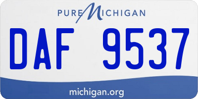 MI license plate DAF9537