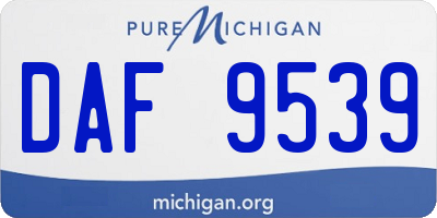 MI license plate DAF9539
