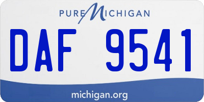 MI license plate DAF9541