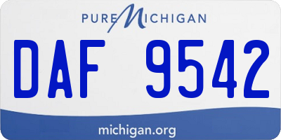 MI license plate DAF9542