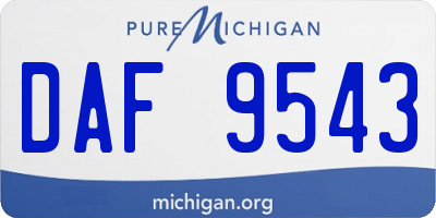 MI license plate DAF9543