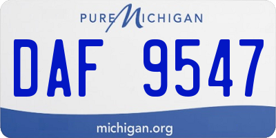 MI license plate DAF9547
