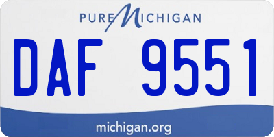 MI license plate DAF9551