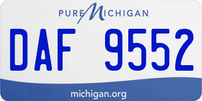 MI license plate DAF9552