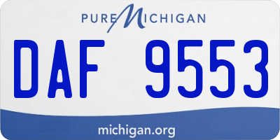 MI license plate DAF9553