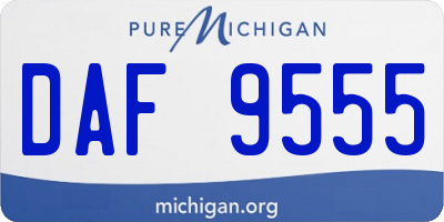MI license plate DAF9555