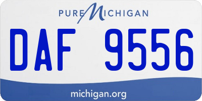 MI license plate DAF9556