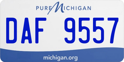 MI license plate DAF9557