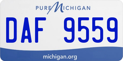 MI license plate DAF9559