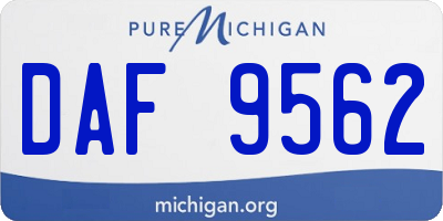MI license plate DAF9562