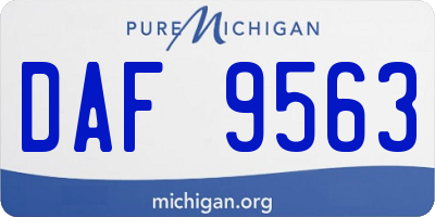 MI license plate DAF9563