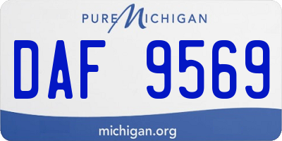 MI license plate DAF9569