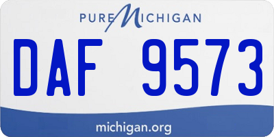 MI license plate DAF9573