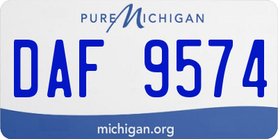 MI license plate DAF9574