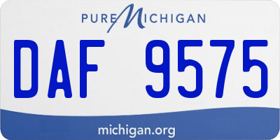 MI license plate DAF9575