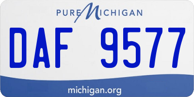 MI license plate DAF9577
