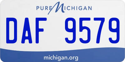 MI license plate DAF9579