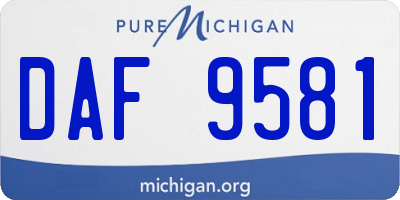 MI license plate DAF9581