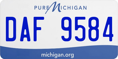 MI license plate DAF9584