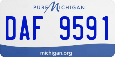 MI license plate DAF9591