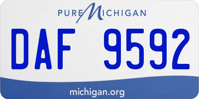 MI license plate DAF9592