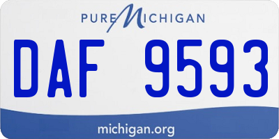 MI license plate DAF9593