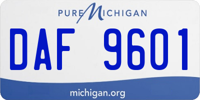 MI license plate DAF9601