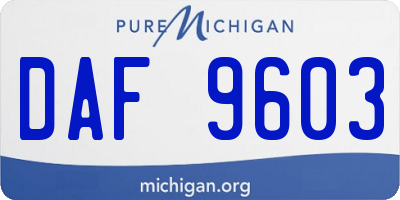 MI license plate DAF9603