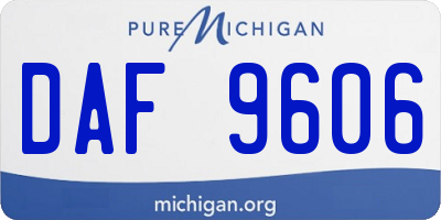 MI license plate DAF9606