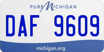 MI license plate DAF9609
