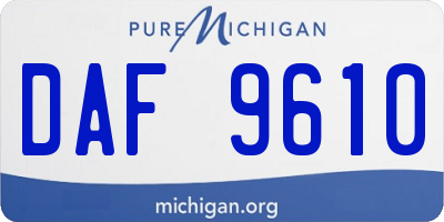 MI license plate DAF9610