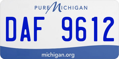 MI license plate DAF9612