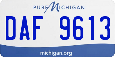 MI license plate DAF9613