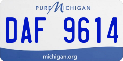 MI license plate DAF9614