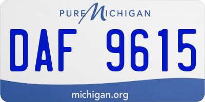 MI license plate DAF9615