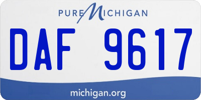 MI license plate DAF9617