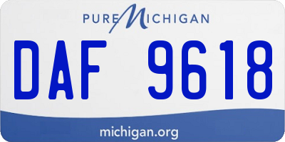MI license plate DAF9618